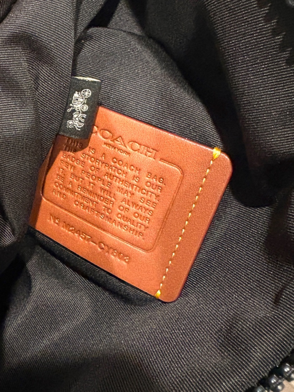 COACH Dominic Black Pebble Leather Sling Bag - Picture 11 of 13